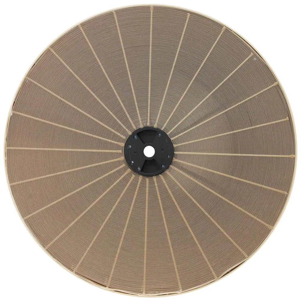 Front view of Powermatic's Micro Dust Filter for PM1250. Circular outside frame with spokes from centre hub, and filter.