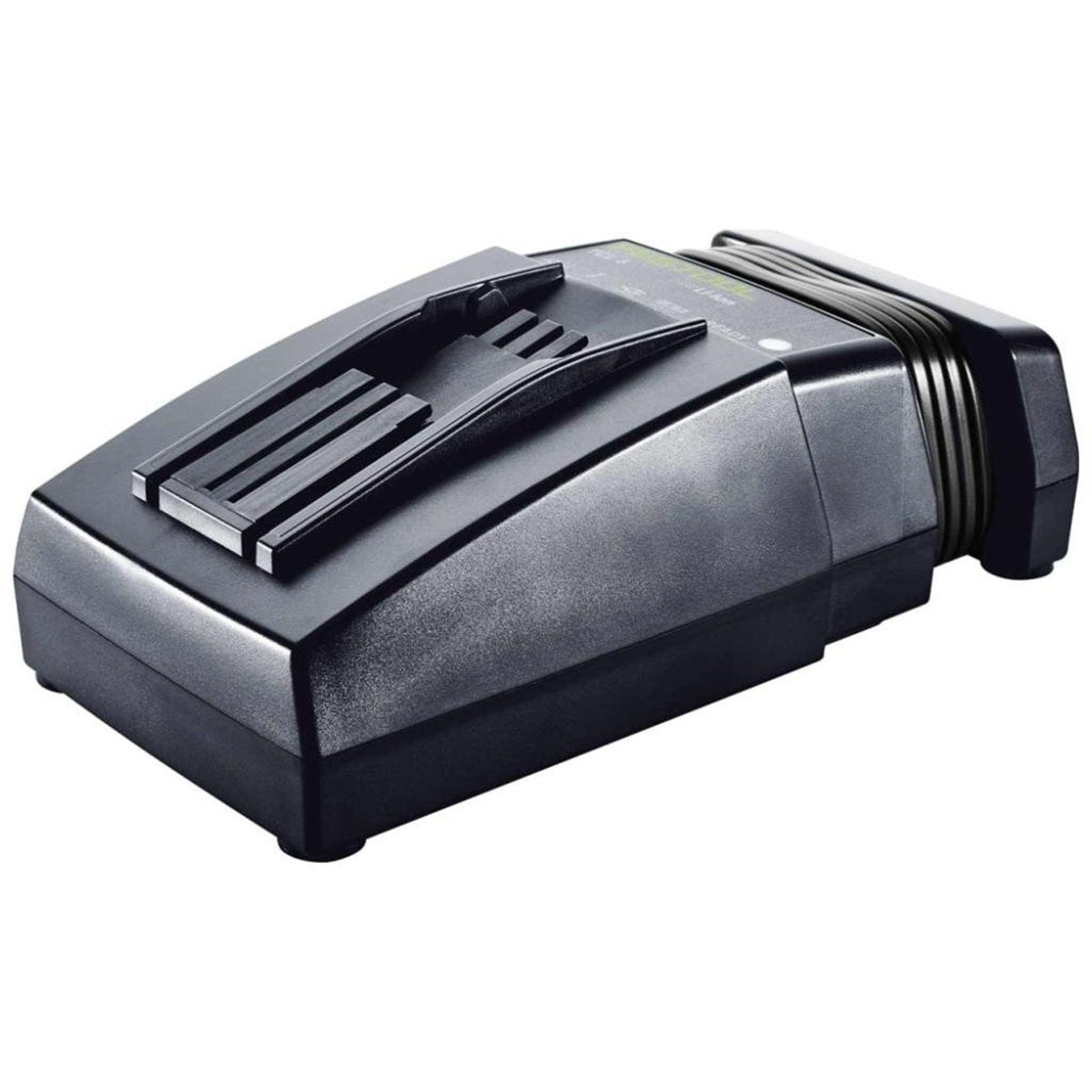 Festool TCL 6 Rapid Charger for slide-on batteries with cord wrap and LED indicator.