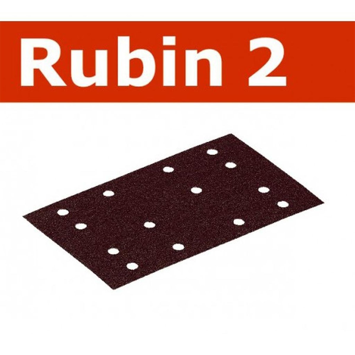 80x133mm aluminum oxide Rubin 2 abrasive sheet for use with Festool's RTS 400, RTSC 400, LS 130, rectangular sanding blocks.