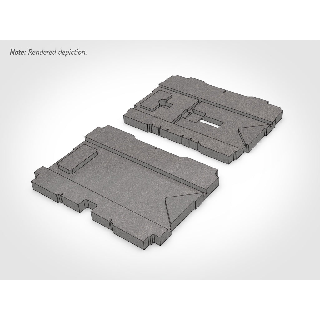 A rendering of the top and bottom foam Systainer inserts for GRS-16 and GRS-16PE Guide Rail Squares.