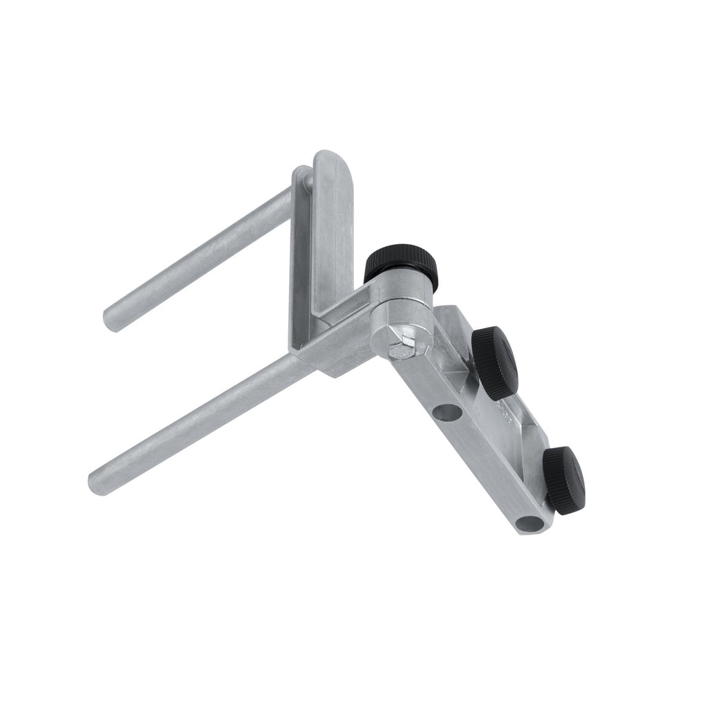 The Multi Base has two rods to connect to a Tormek Machine and two holes to accept a Tormek Universal Support bar.