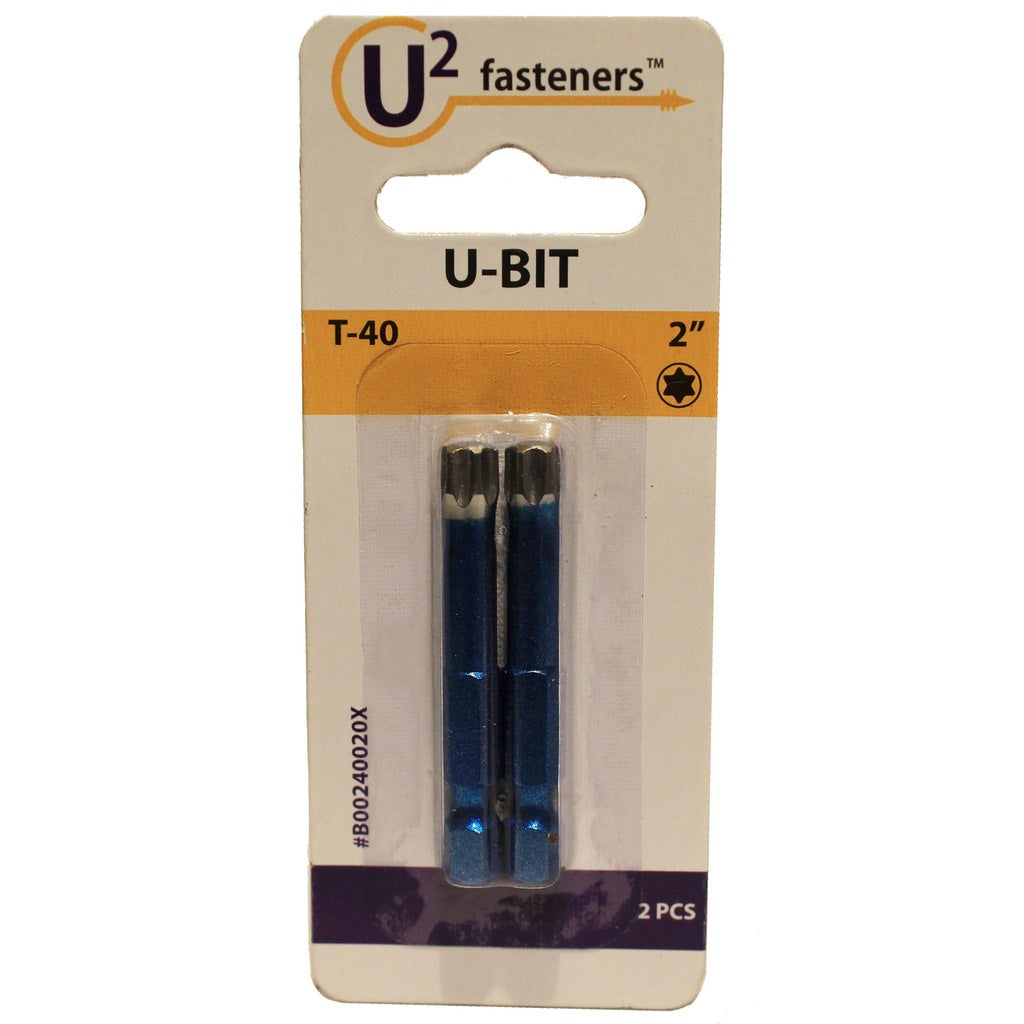 Package of two Torx screwdriver bits for use with U2 premium screws.