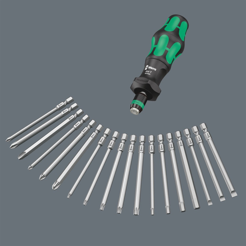 Wera Tools 19-Piece Imperial Turbo 1 Kraftform Kompakt Screwdriver Set with 89mm bits