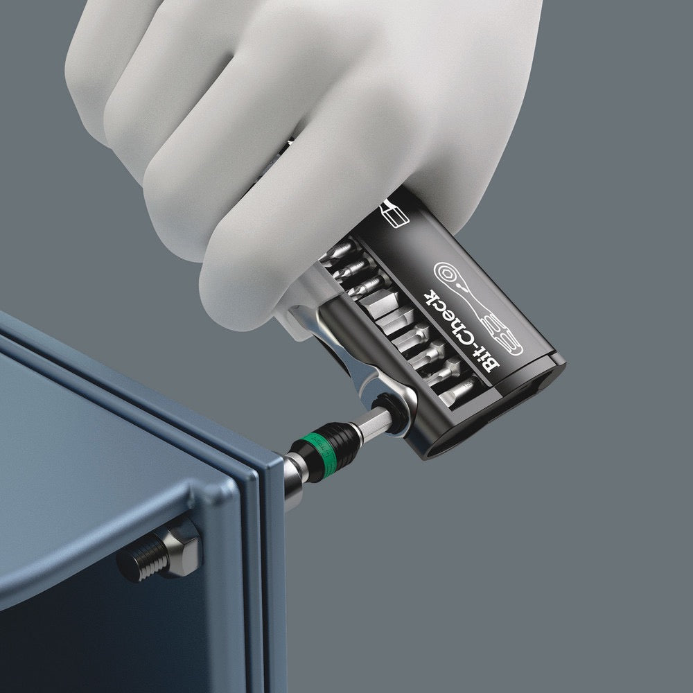 Wera Tools 39-Piece Metric Tool-Check PLUS ratchet can be used in BitCheck for increased leverage and purchase