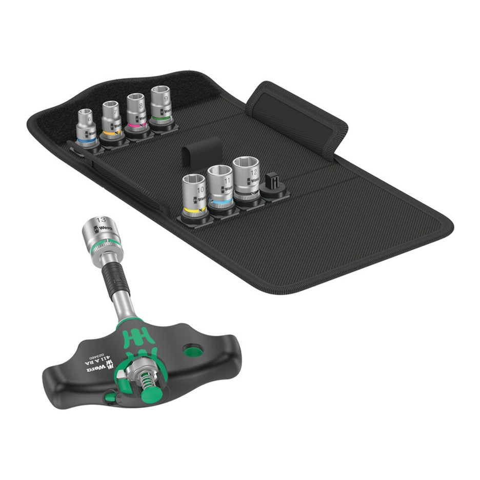 Wera Tools 9-Piece Kraftform Kompakt T-Handle Ratchet Set with case
