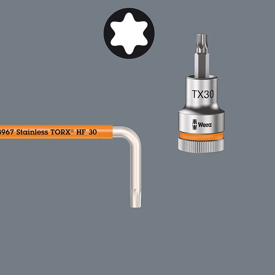 Wera Tools 9-Piece Multicolour Stainless Steel Torx L-Key Set 5022689001 colour coding