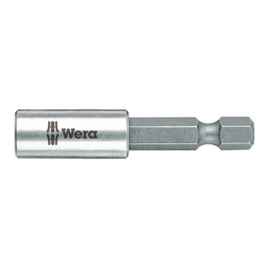 Wera Tools Stainless Steel 50mm Magnetic Universal 1/4 Inch Hex Bit Holder with Retaining Ring 5347100001