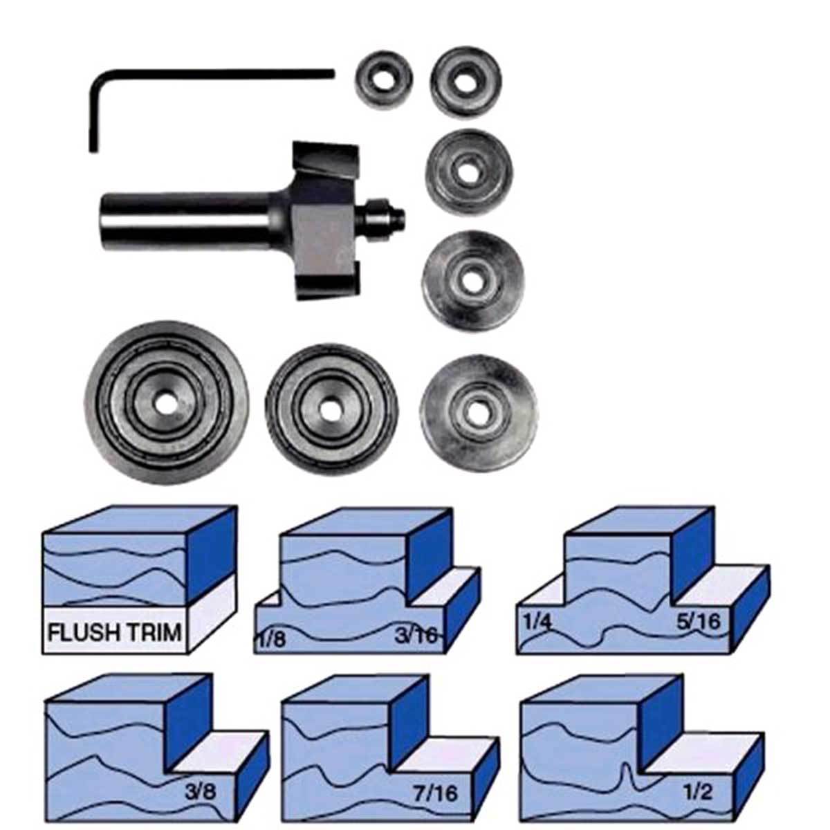 Ultimate Tools Whiteside Multi Rabbet Router Bit Sets (/w Multi Bearings) - 1/4" & 1/2" Shank