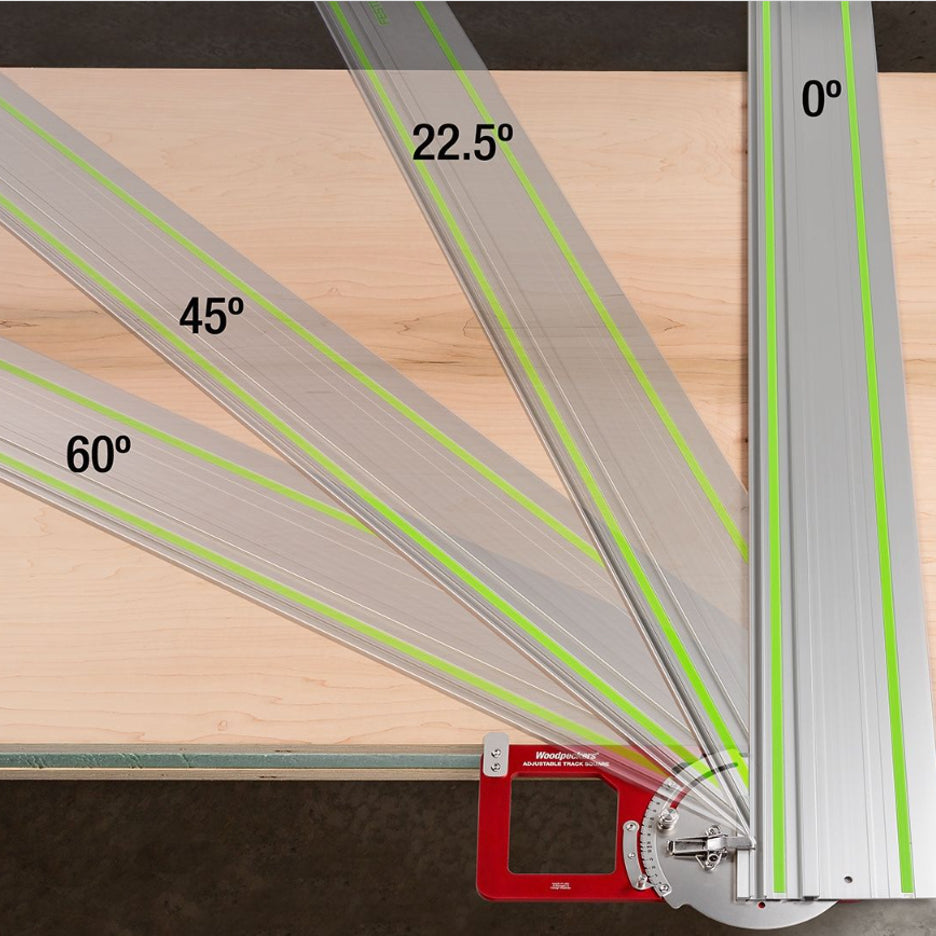 Adjustable track square can be set from 0 to 60 degrees.