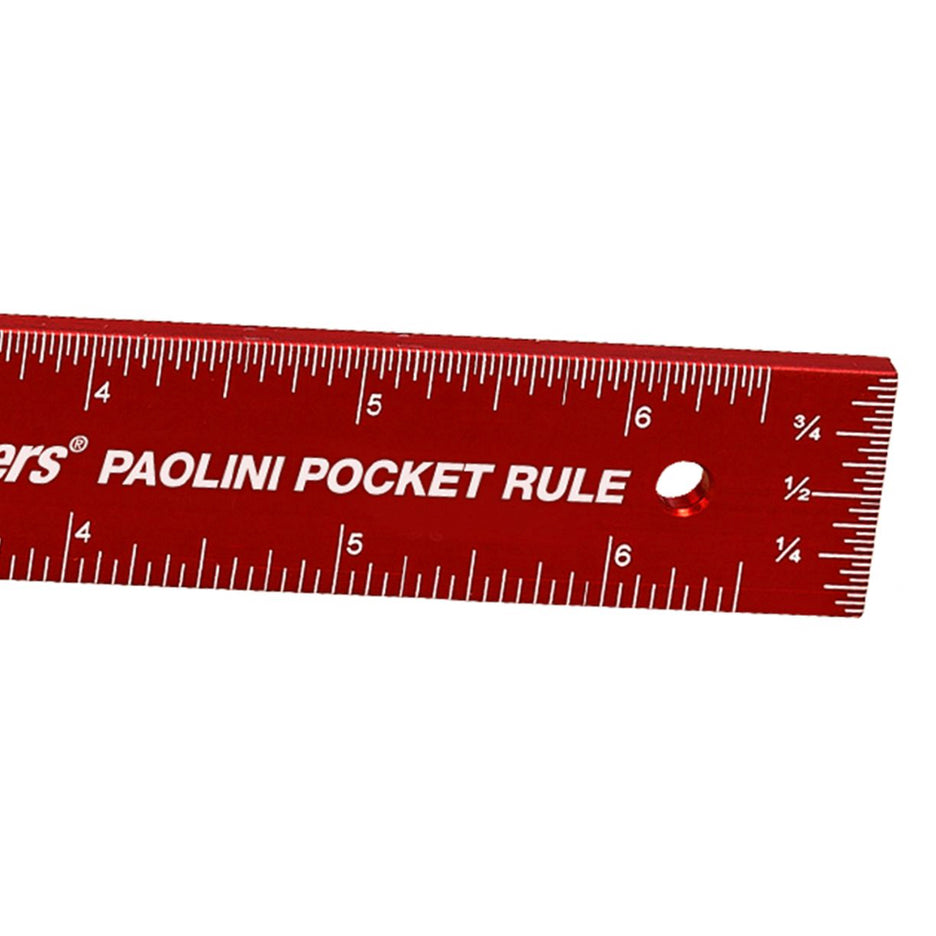 Woodpeckers 6 inch Aluminum Paolini Pocket Rule engraved scales