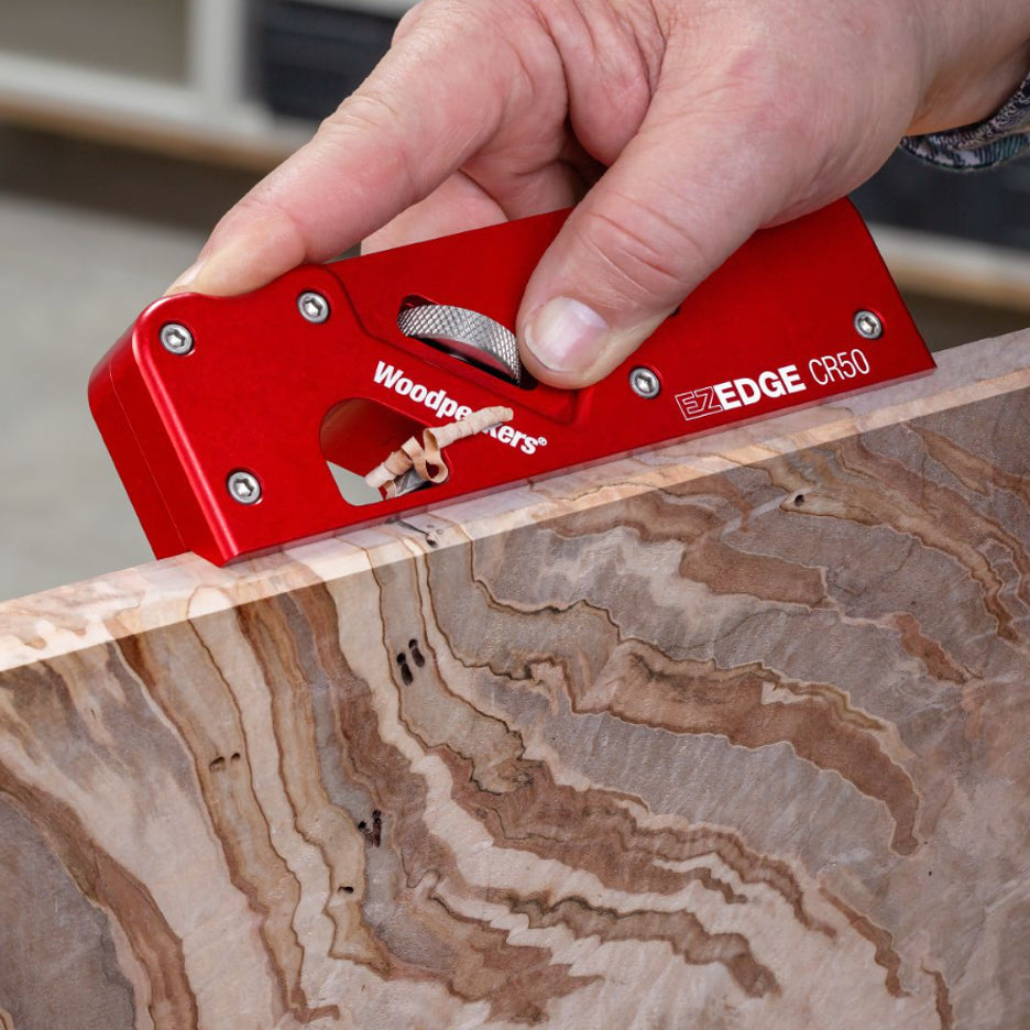 Woodpeckers EZ Edge Corner Plane leaves flawless cuts even in figured and spalted woods.