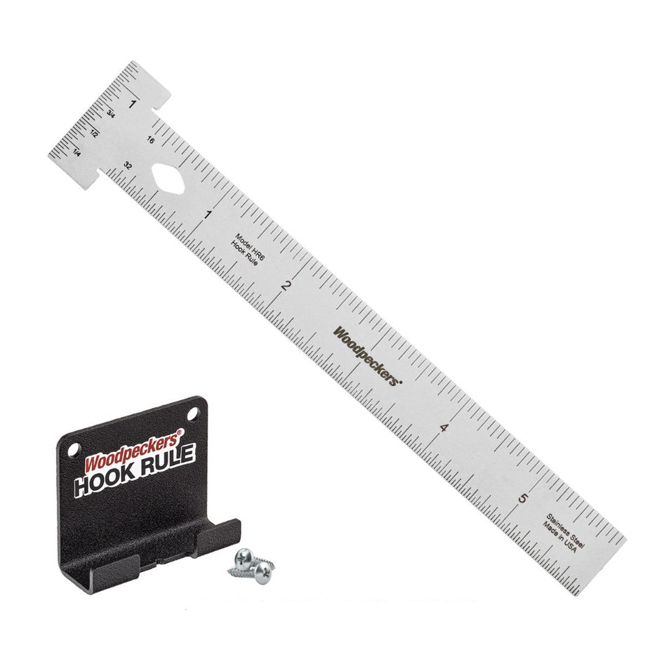 Woodpeckers Hook Rule 6 inch with Rack-it