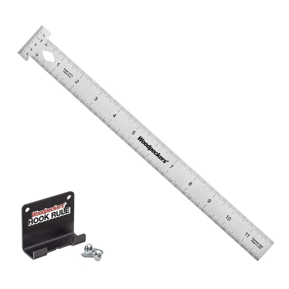 Woodpeckers Hook Rule 12 inch with Rack-it