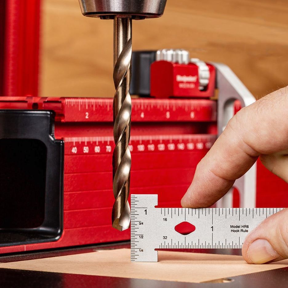 Woodpeckers Hook Rules have an end scale ideal for setting heights at drill press.