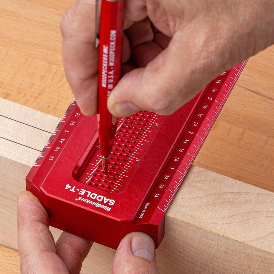 Woodpeckers 4 inch Saddle T-Square with pencil holes every 1/32 inch