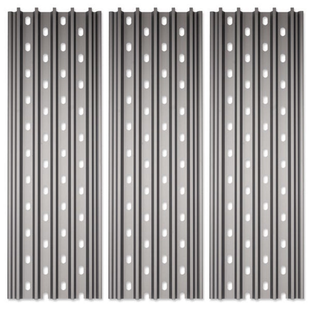 Set of three Yoder Smokers Grill Grates for pellet grills. Corrugations and holes for grilling performance.