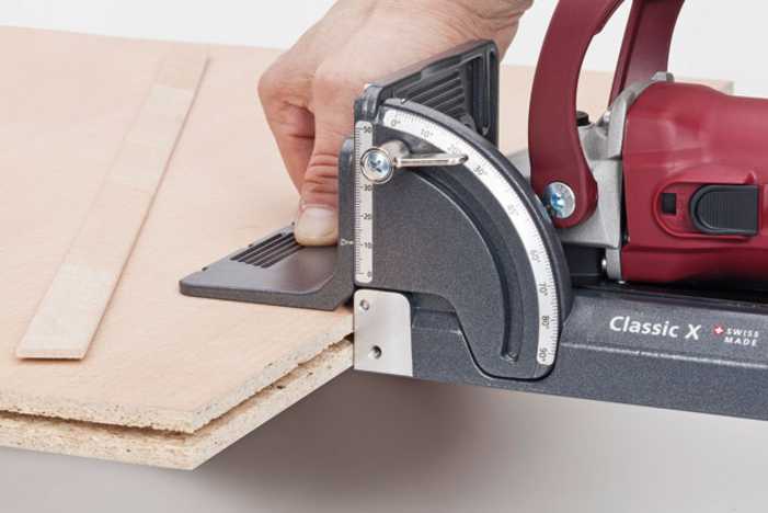 Lamello Classic X Biscuit Joiner slotting