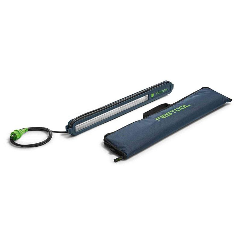 The Festool STL 450 Surface Inspection Light provides raking LED light to highlight surface flaws for rework. Includes bag.