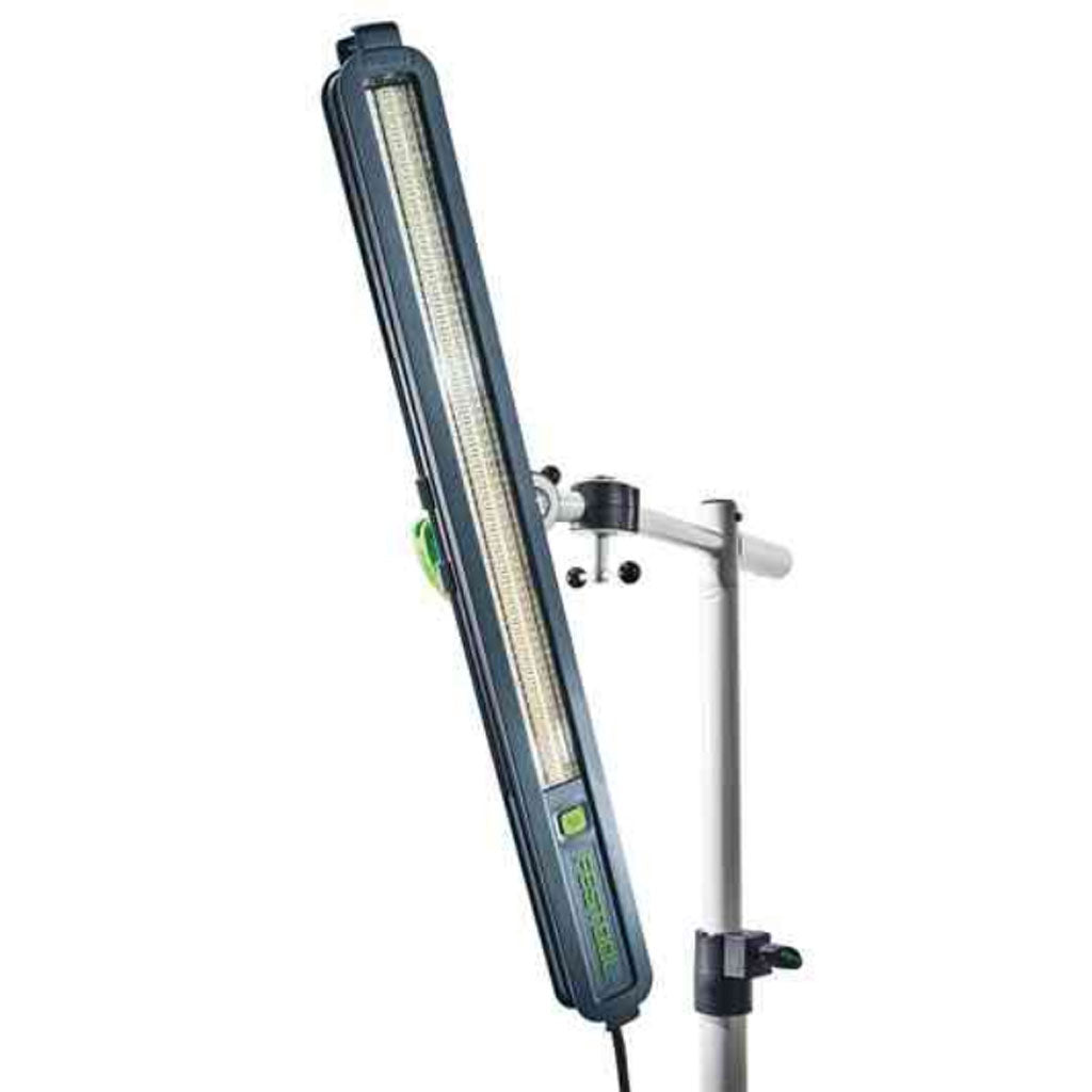 The Festool STL 450 Surface Inspection Light with adapter provides raking LED light to highlight surface flaws for rework.