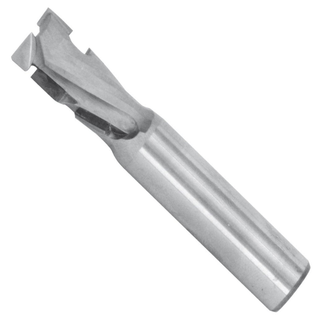 10 mm diameter Lamello chip breaking router bit for use in a CNC router to machine recesses for Cabineo connectors