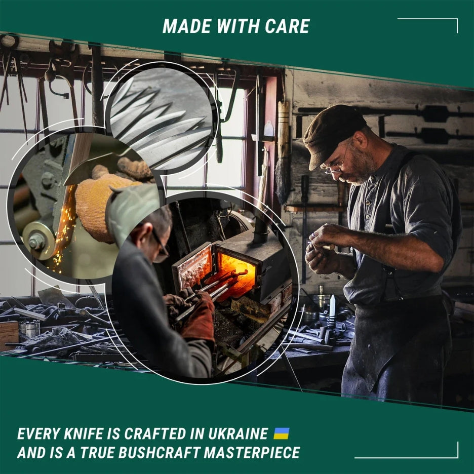 Beavercraft Dune Carbon Steel Bushcraft Knife BSH1 Walnut Handle With Leather Sheath made with care