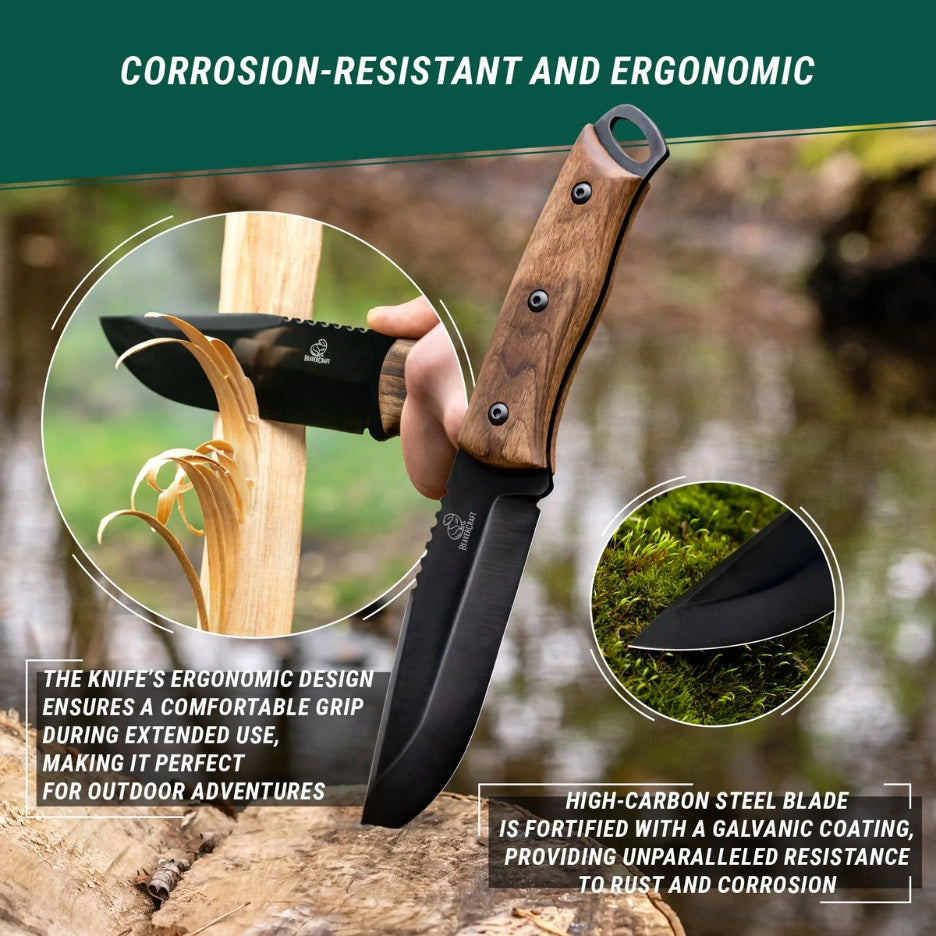 Beavercraft Dusk Carbon Steel Bushcraft Knife: corrosion-resistant and ergonomic 