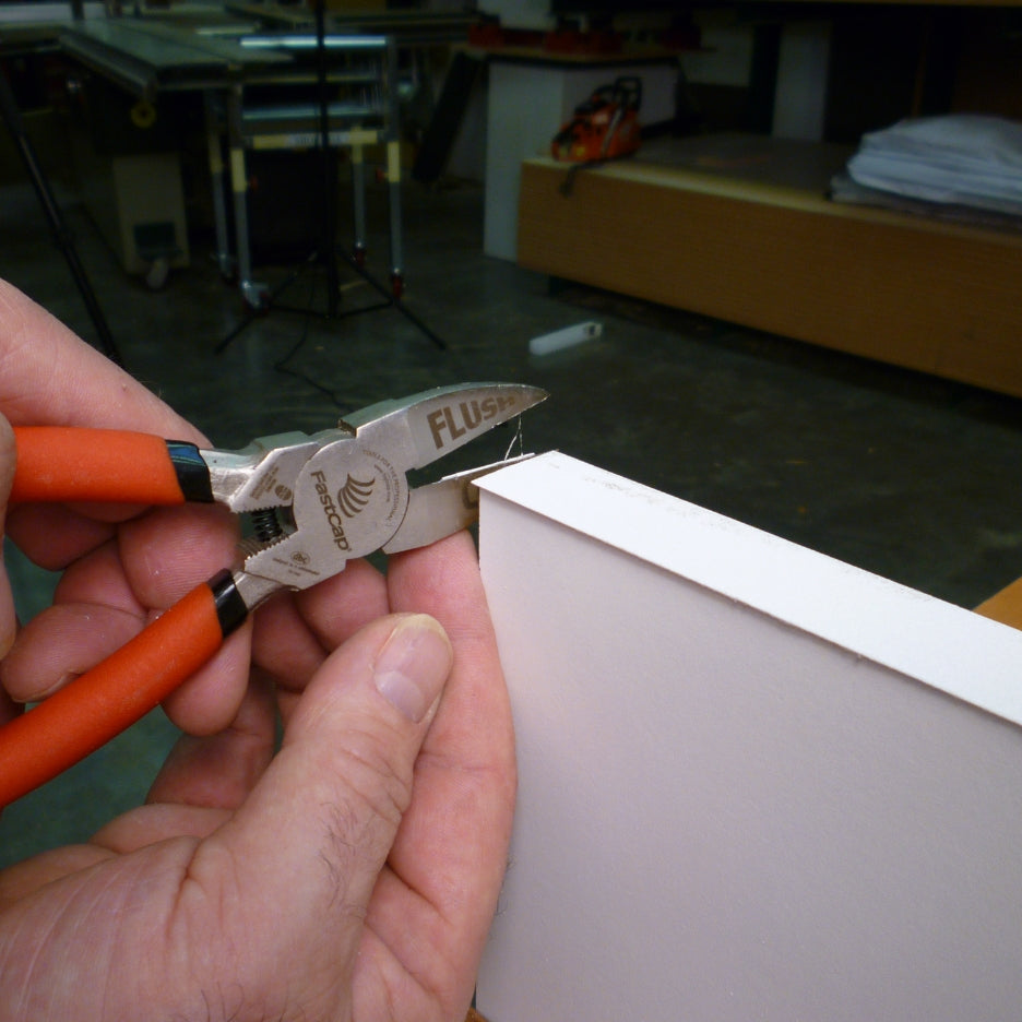 Applying Fastedge - step 5, Flushcut trim ends