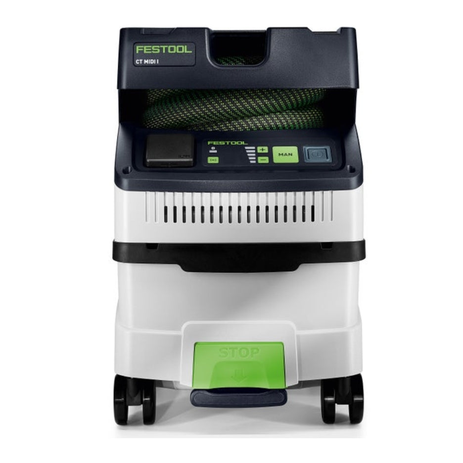 Festool 15 Litre Cleantec HEPA Dust Extractor with Autostart and Bluetooth CT Midi I HEPA frontal view