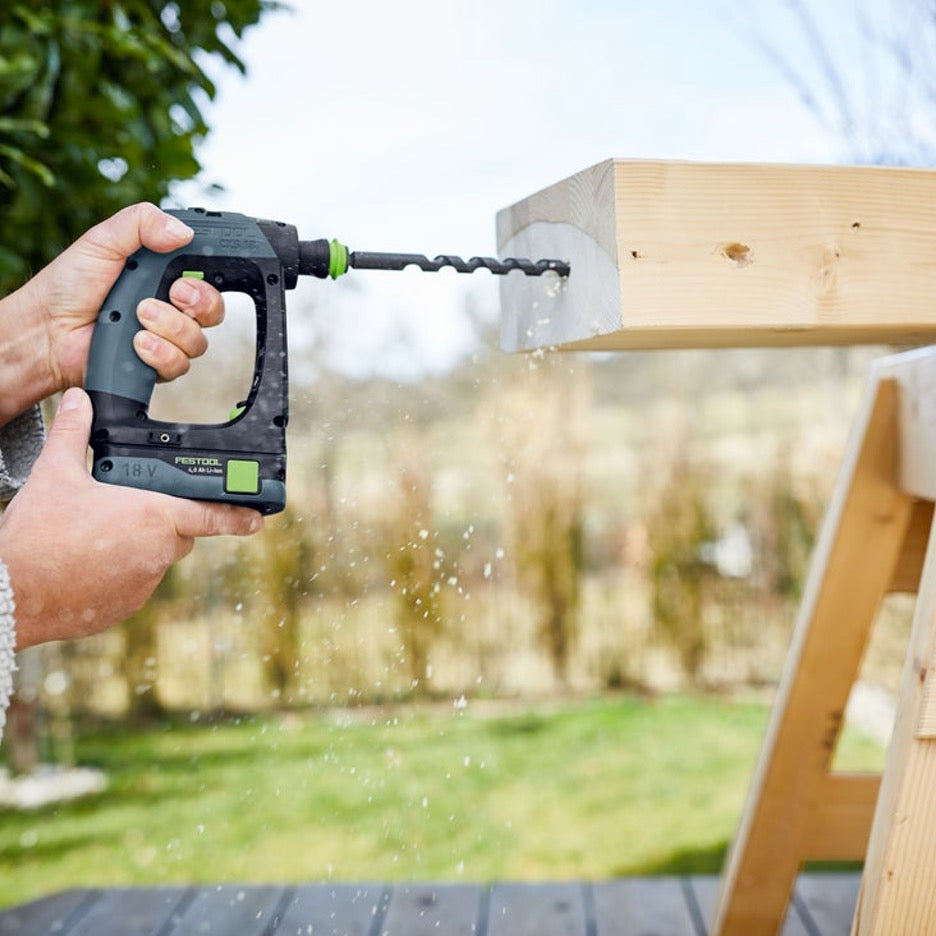 Festool CXS 18 Cordless Drill Basic 576887 drilling big timber with large auger