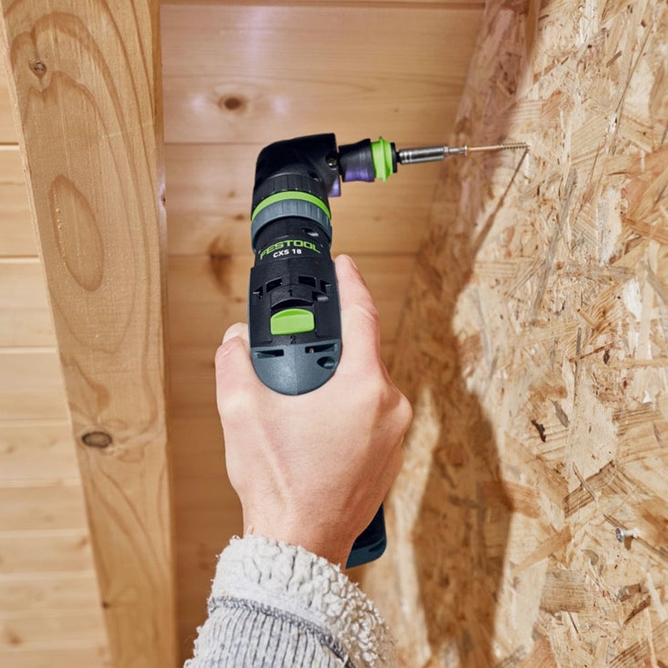 Festool CXS 18 Cordless Drill Basic 576887 installing screw in restricted space with right angle chuck