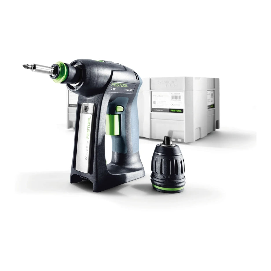 Festool Cordless Drill C 18 and Systainer in the background