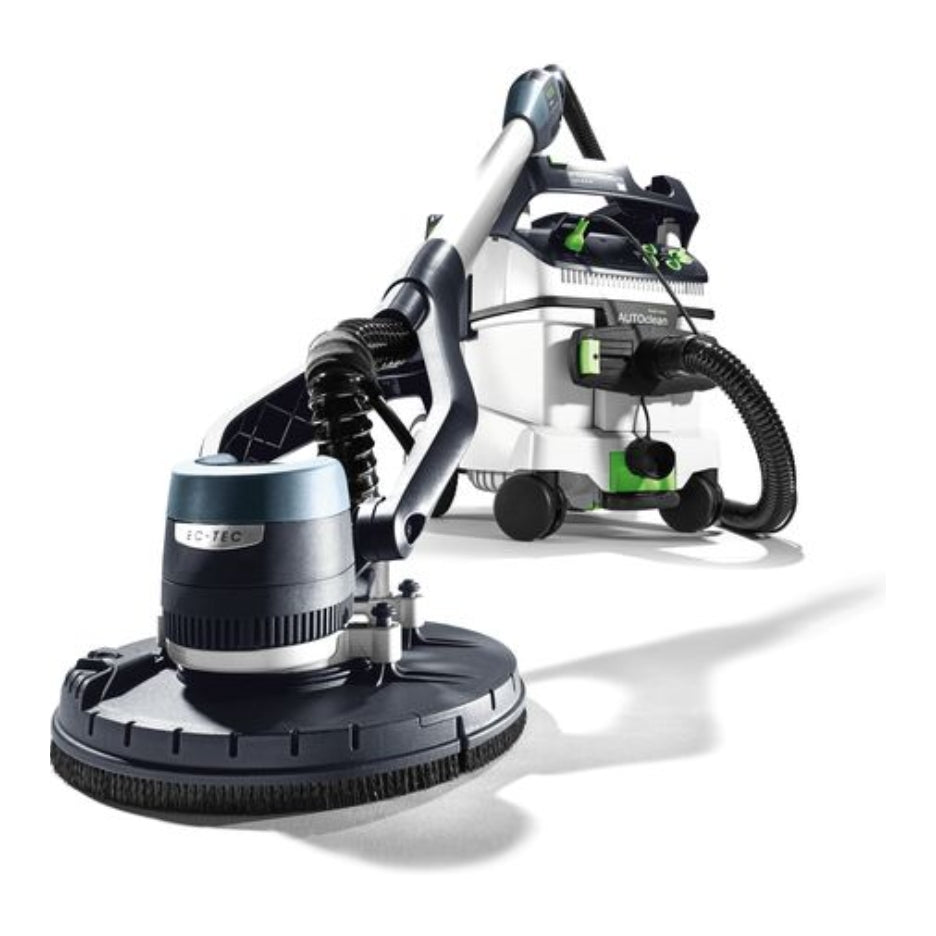 Festool Planex Easy Long-Reach Sander LHS-E 225 EQ-CB and dust extractor in the background