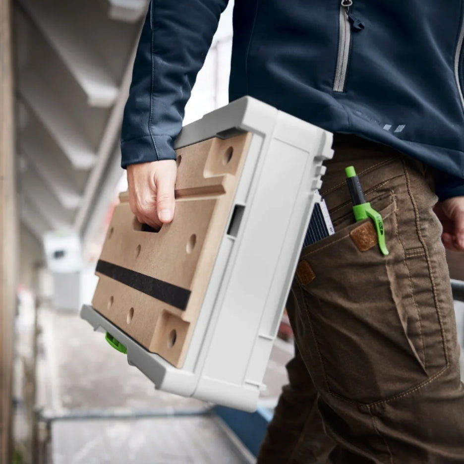 Person carrying Festool Systainer SYS3-MFT M 112