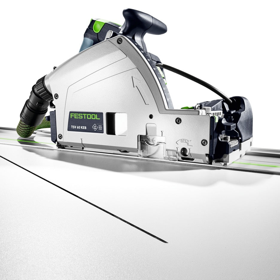 Festool Track Saw 168mm with Scoring Function TSV 60 KEB-F-Plus-FS 577748 perfect cut in melamine with FS guide rail