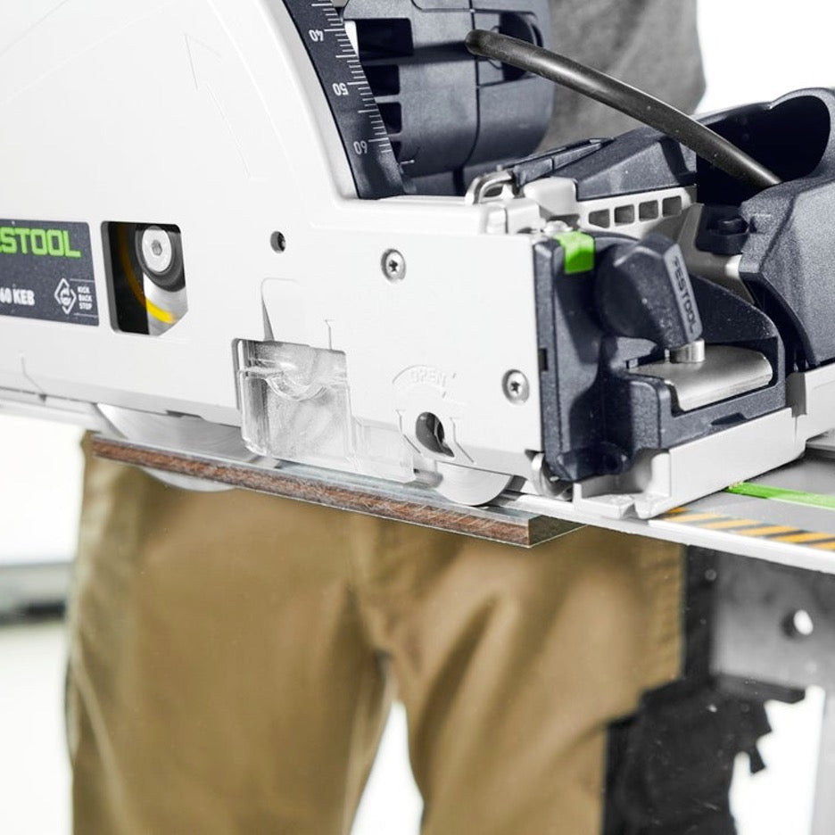 Festool Track Saw 168mm with Scoring Function TSV 60 KEB-F-Plus 576735 with FSK guide rail crosscutting laminated material
