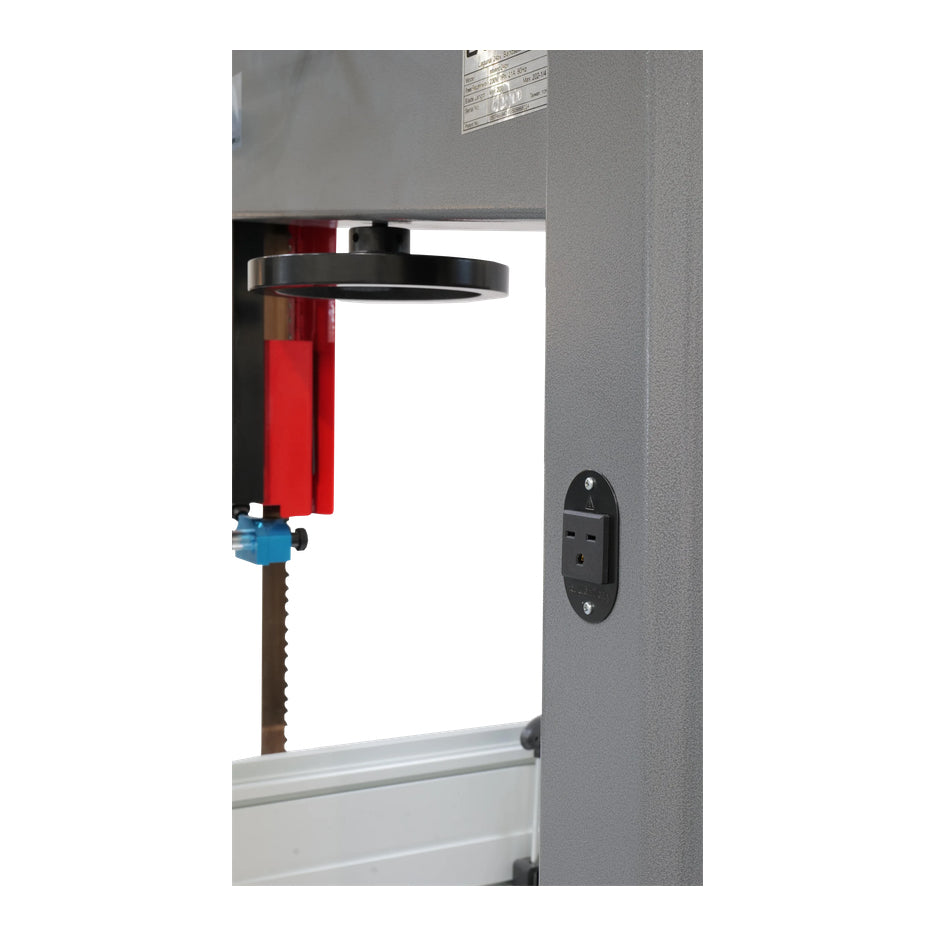 Back of Laguna 24|BX bandsaw showing 230V accessory port such as Laguna's worklight.