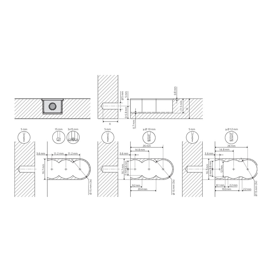 Lamello Cabineo 8 Connectors for Centre Panels 1863**