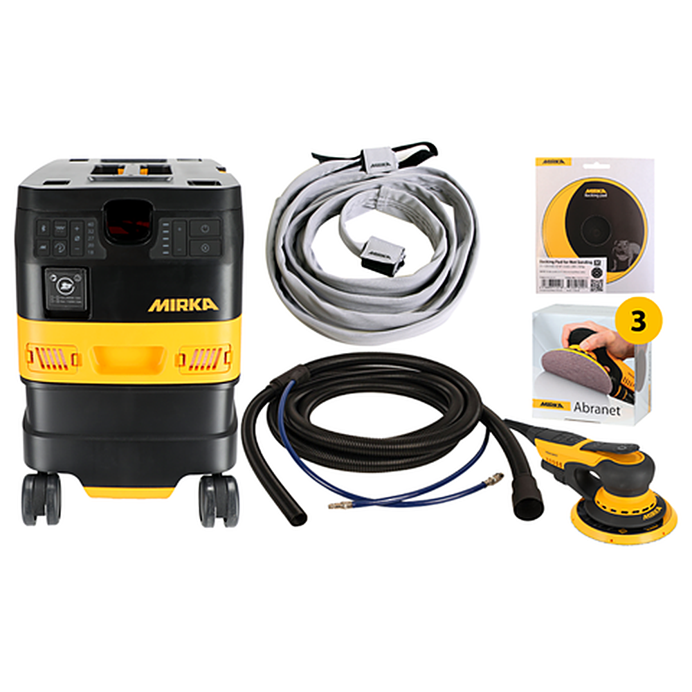 Mirka DEROS 5" Sander & DEXOS 1217X HEPA Dust Extractor Vacuum Kit MCA-NEXGEN-5