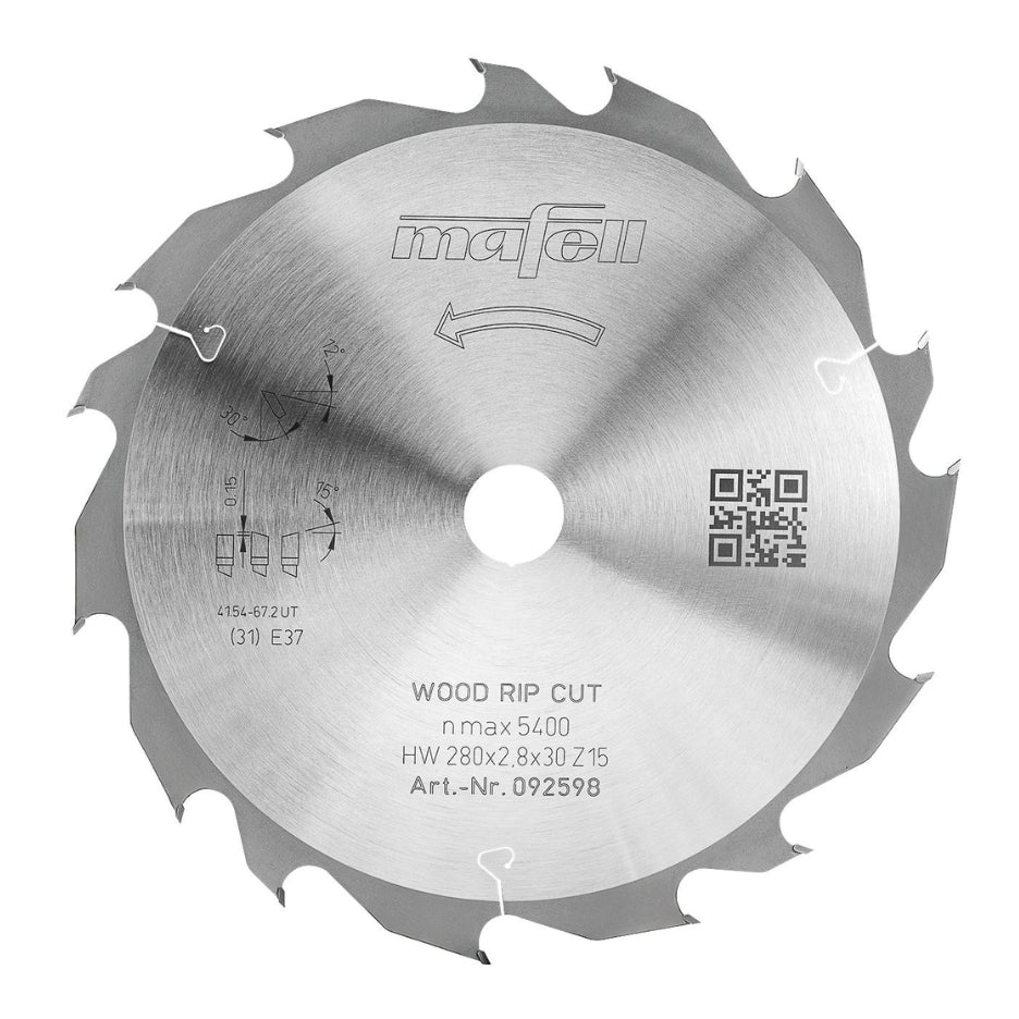 Mafell Rip Circular Saw Blade 280mm x 15T with 30mm Bore 092598