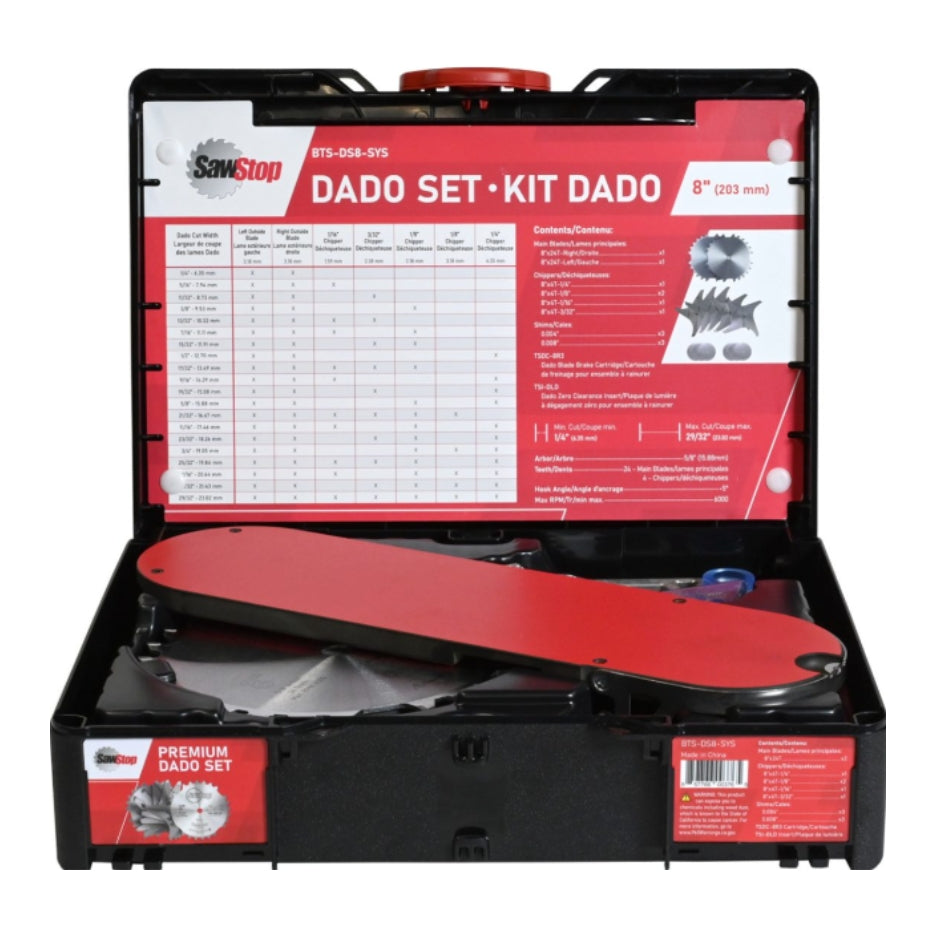 SawStop 8" Premium Dado Set with open Systainer