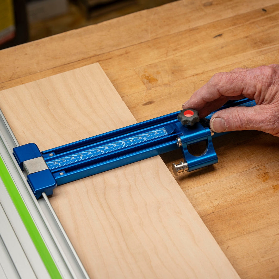 Hand touching Flip Stop Pro attached to  Parallel Guide System  Gen 1