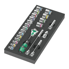 Wera Tools 23-Piece 3/8 Inch Zyklop 8000 B Ratchet Set with Foam Insert 9721 