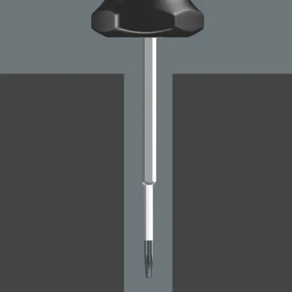 Slim 4 mm hexagon blades to reach screws in difficult-to-access places.