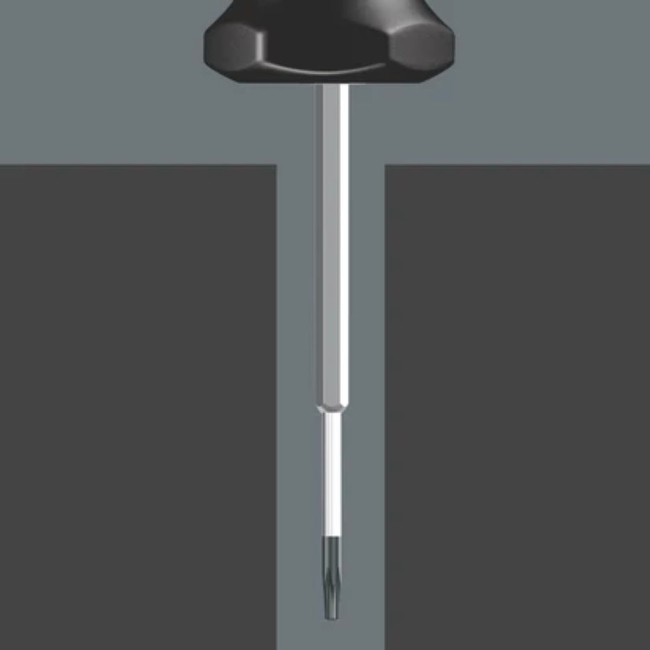 Slim 4 mm hexagon blades to reach screws in difficult-to-access places.