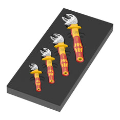 Wera Tools 4-Piece 6004 Joker VDE Self-Setting Wrench Set with Foam Insert 9734 