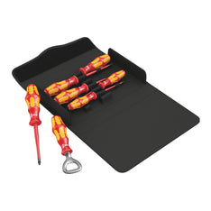 Wera Tools 7-Piece VDE Insulated Kraftform Screwdriver Set with Bottle Opener 05136022001