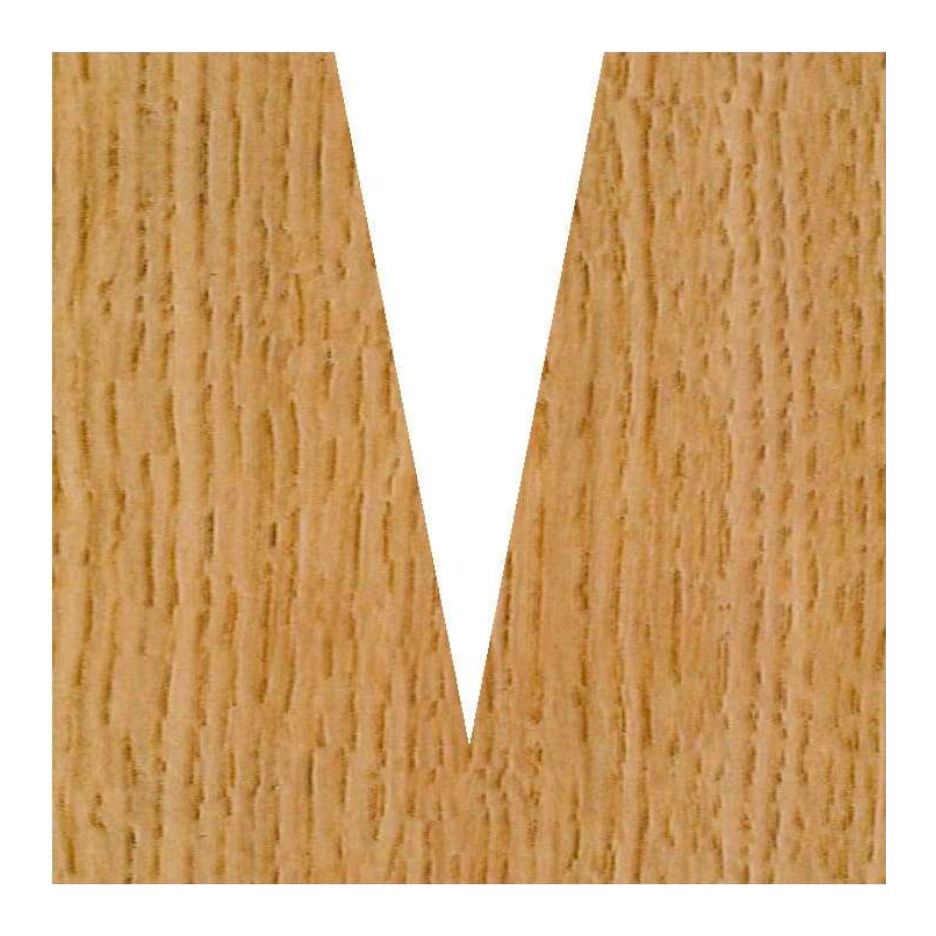 Steep cut made in wood using the Whiteside Carving Liner Router Bit 22 Degree Carving Liner Router Bit