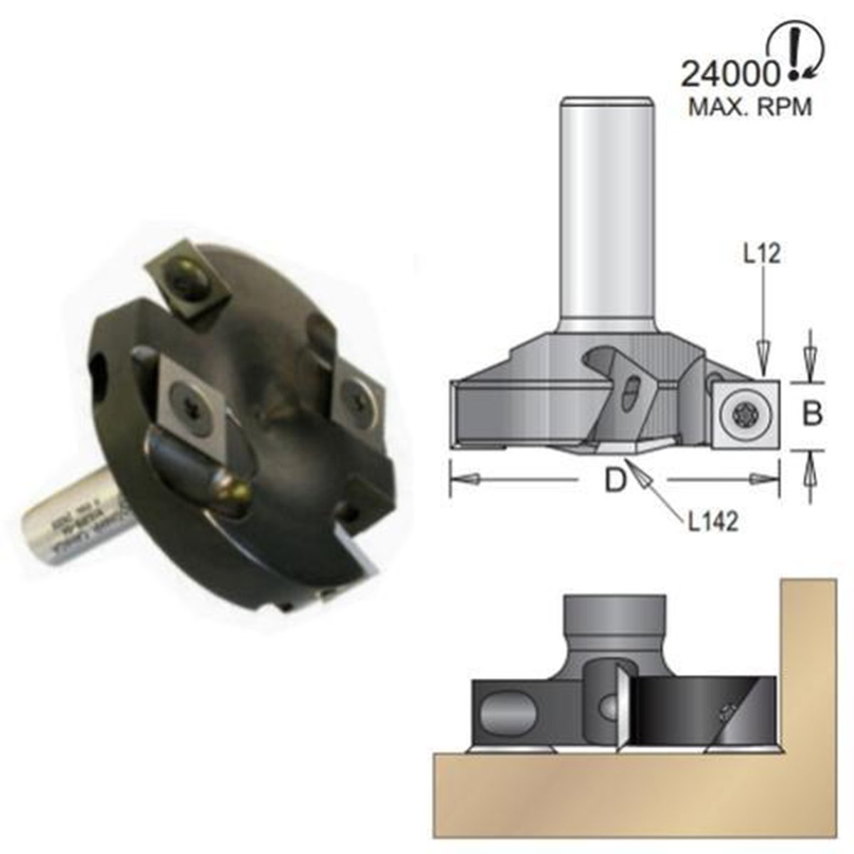 Dimar L142 Carbide Inserts for N163R8-64 Surfacing Router Bit