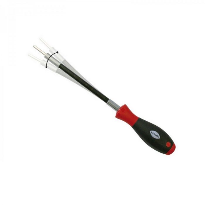 Lamello 4 mm hex screwdriver has a flexible shaft for easy access in any situation