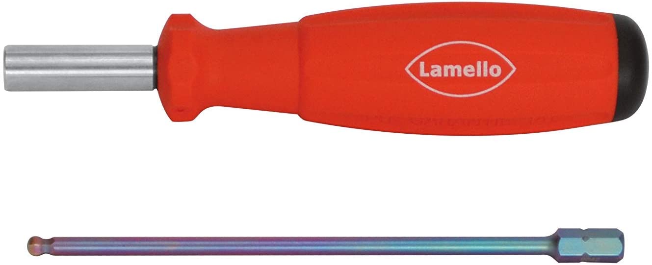 Lamello screwdriver handle with replaceable 1/4" ball end hex bit for fastening Cabineo connectors